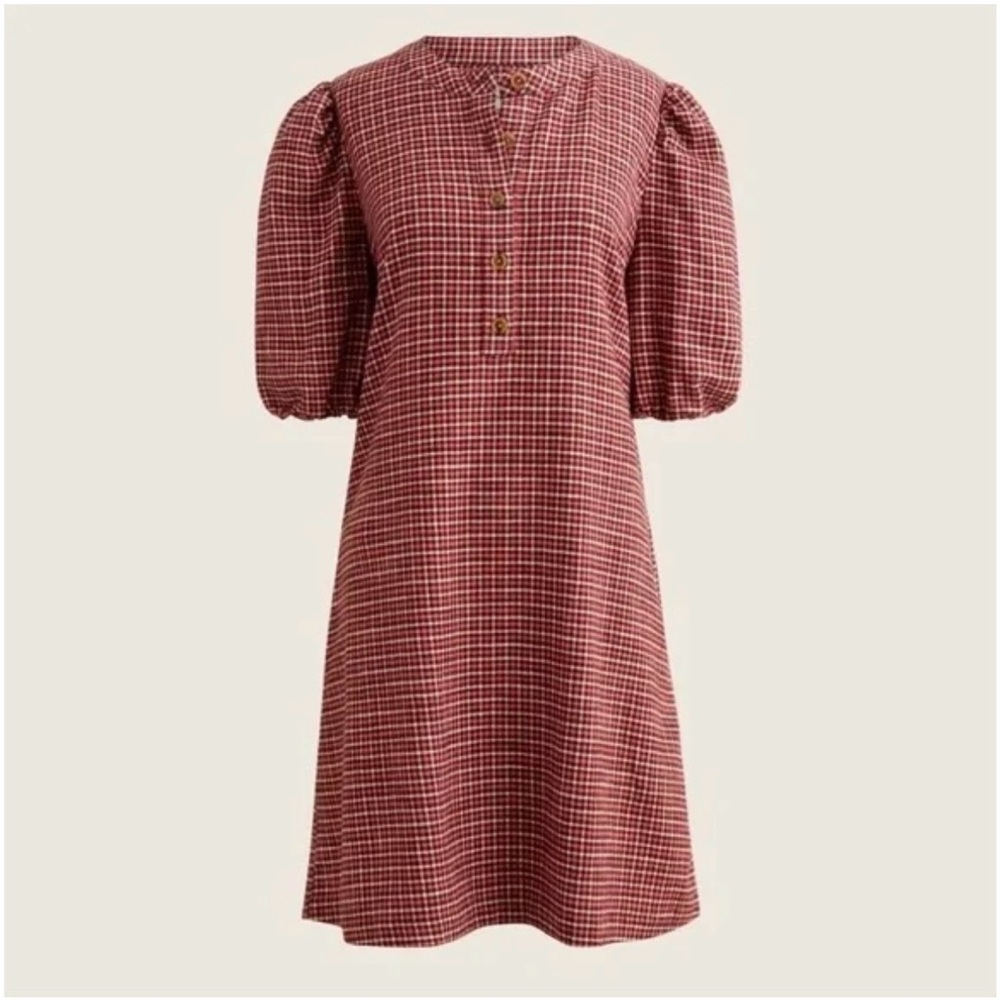J Crew Popover Dress in Brushed Flannel Size Medium